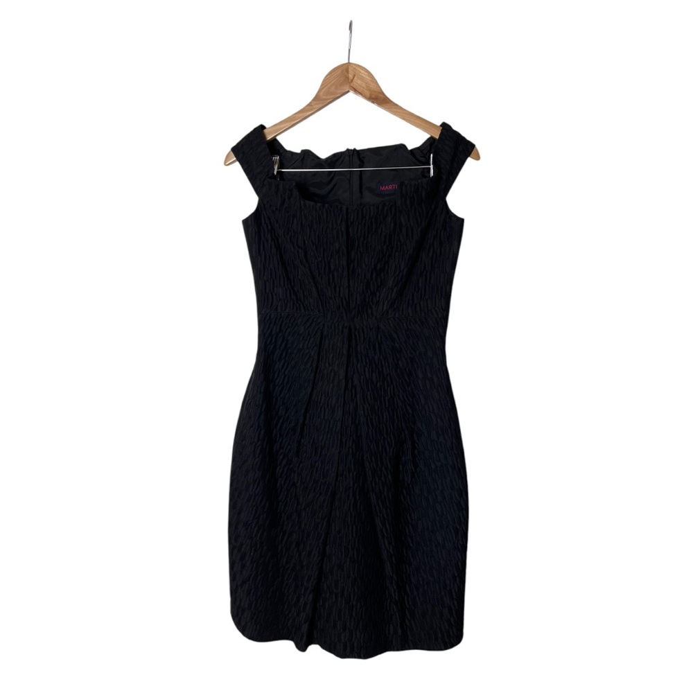 Martin Grant Sheath Mini Dress Black Sleeveless Square Neck Cocktail S